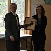 Jena receiving award from RMS Alaska Chapter President Dave Schade
