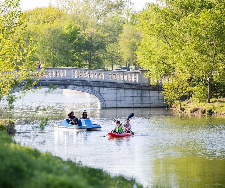 Paddling in Forest Park. Courtesy of Big Muddy Adventures.