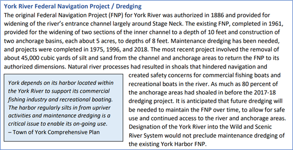 York River Federal Navigation Project / Dredging