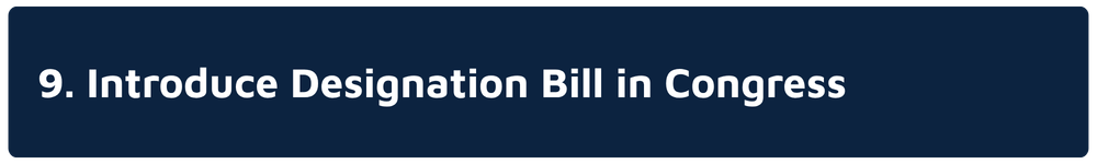 Designation Bill Introduction in Congress