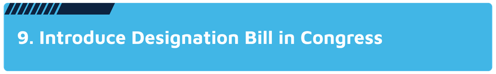Designation Bill Introduction in Congress Designation Bill Introduction in Congress